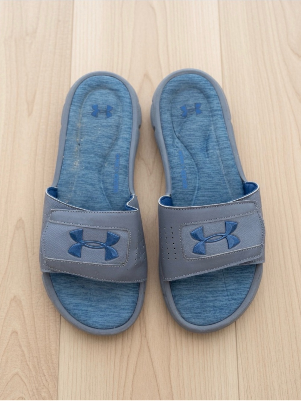 Under Armour Ignite VI Gray Blue Slide Sandals